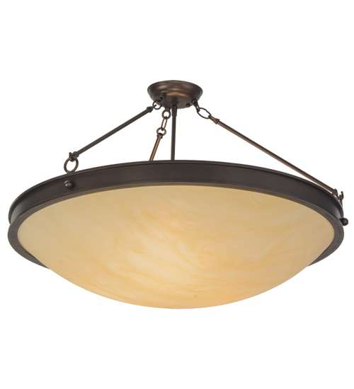 Dionne 3 Light 30" Wide Semi-Flush Bowl Ceiling Fixture - Mahogany Bronze Finish