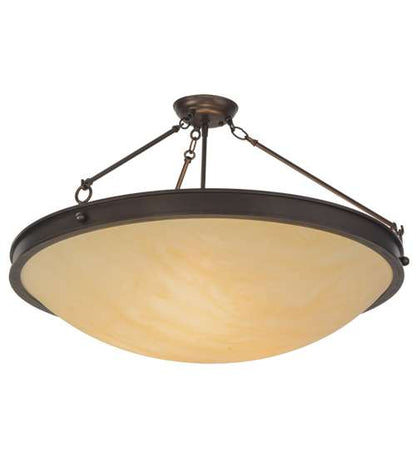 Dionne 3 Light 30" Wide Semi-Flush Bowl Ceiling Fixture - Mahogany Bronze Finish