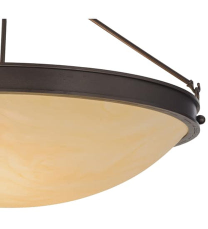 Dionne 3 Light 30" Wide Semi-Flush Bowl Ceiling Fixture - Mahogany Bronze Finish