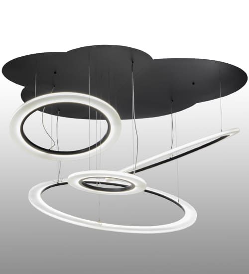 Anillo Tilt 84" Wide Abstract Multi Light Pendant