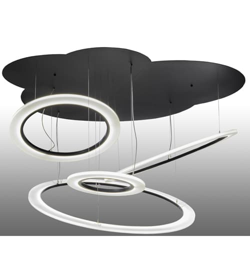 Anillo Tilt 84" Wide Abstract Multi Light Pendant