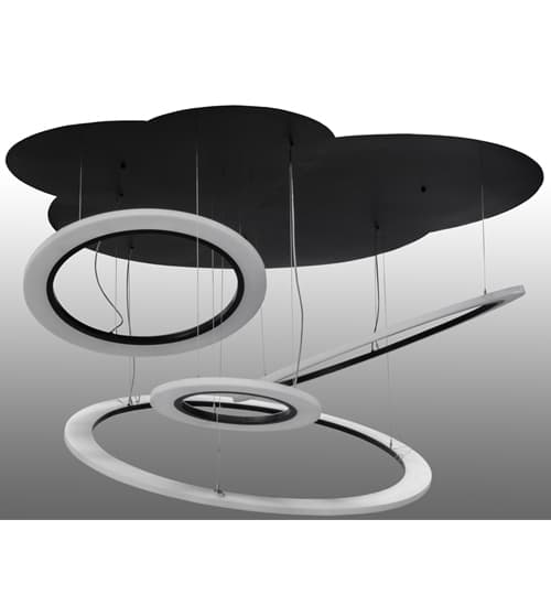Anillo Tilt 84" Wide Abstract Multi Light Pendant