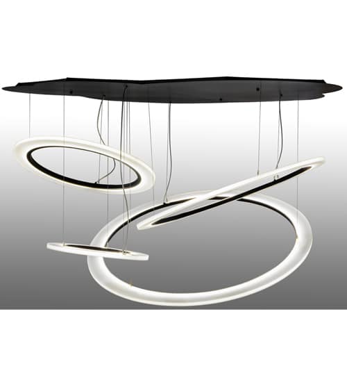 Anillo Tilt 84" Wide Abstract Multi Light Pendant