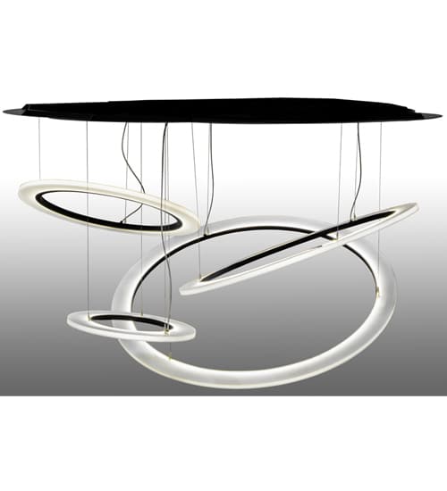 Anillo Tilt 84" Wide Abstract Multi Light Pendant
