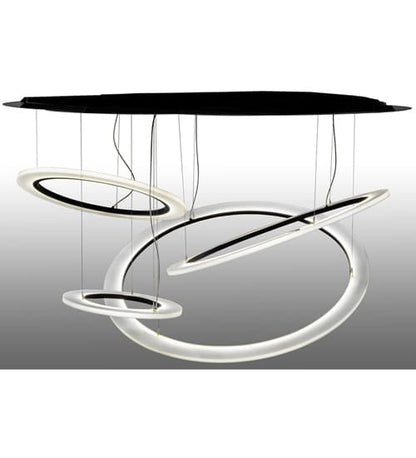 Anillo Tilt 84" Wide Abstract Multi Light Pendant
