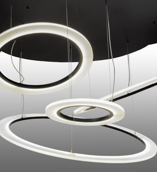 Anillo Tilt 84" Wide Abstract Multi Light Pendant