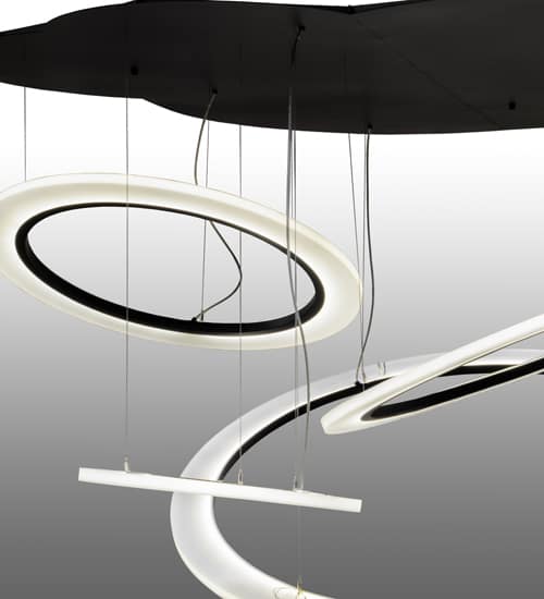 Anillo Tilt 84" Wide Abstract Multi Light Pendant