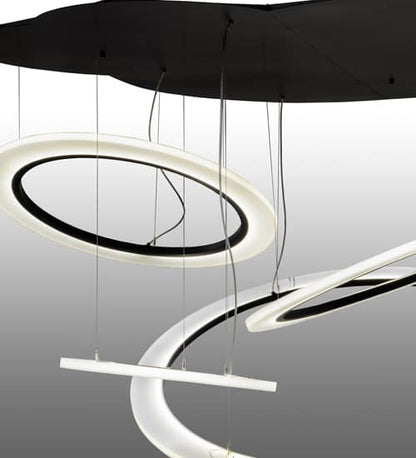 Anillo Tilt 84" Wide Abstract Multi Light Pendant