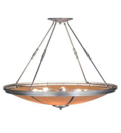 Commerce 8 Light 48" Wide Semi-Flush Bowl Ceiling Fixture - Nickel Finish