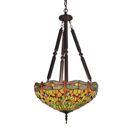 Tiffany Hanginghead Dragonfly 5 Light 22" Wide Pendant