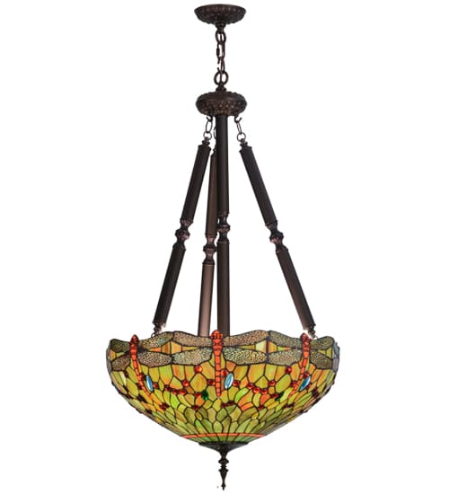 Tiffany Hanginghead Dragonfly 5 Light 22" Wide Pendant