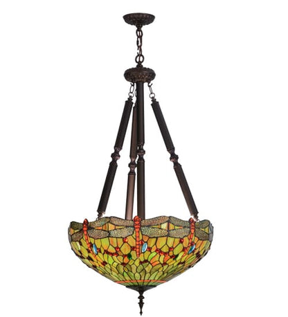 Tiffany Hanginghead Dragonfly 5 Light 22" Wide Pendant
