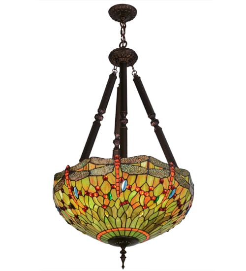 Tiffany Hanginghead Dragonfly 5 Light 22" Wide Pendant