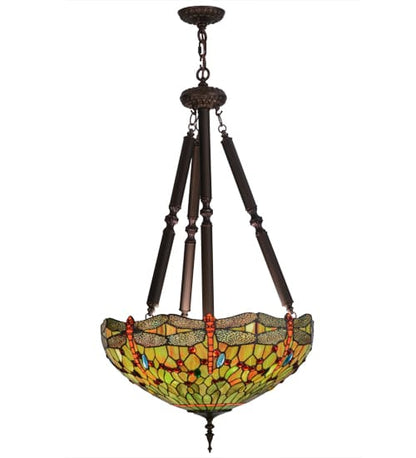 Tiffany Hanginghead Dragonfly 5 Light 22" Wide Pendant