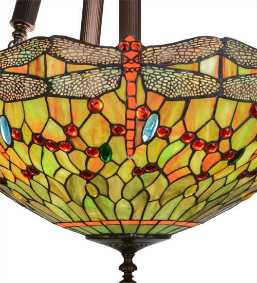 Tiffany Hanginghead Dragonfly 5 Light 22" Wide Pendant