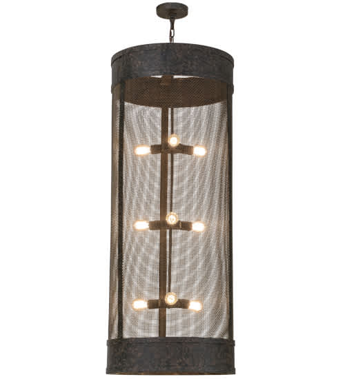 Cilindro 9 Light 24" Wide Cage Pendant