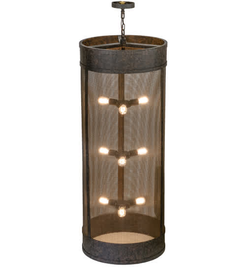 Cilindro 9 Light 24" Wide Cage Pendant