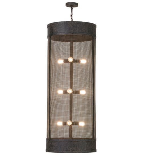 Cilindro 9 Light 24" Wide Cage Pendant