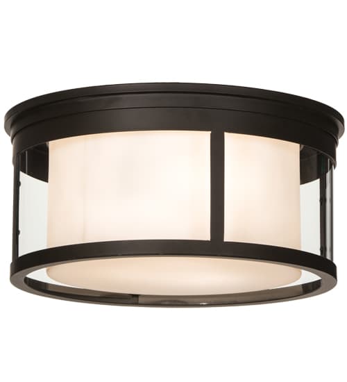 Cilindro Campbell 3 Light 19" Wide Flush Mount Drum Ceiling Fixture - Oil Rubbed Bronze Finish
