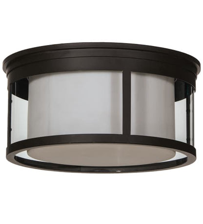 Cilindro Campbell 3 Light 19" Wide Flush Mount Drum Ceiling Fixture - Oil Rubbed Bronze Finish
