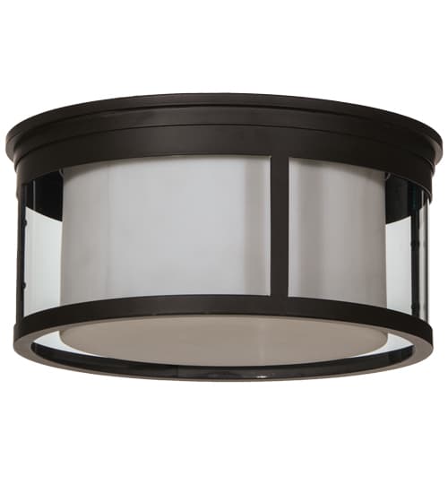 Cilindro Campbell 3 Light 19" Wide Flush Mount Drum Ceiling Fixture - Oil Rubbed Bronze Finish