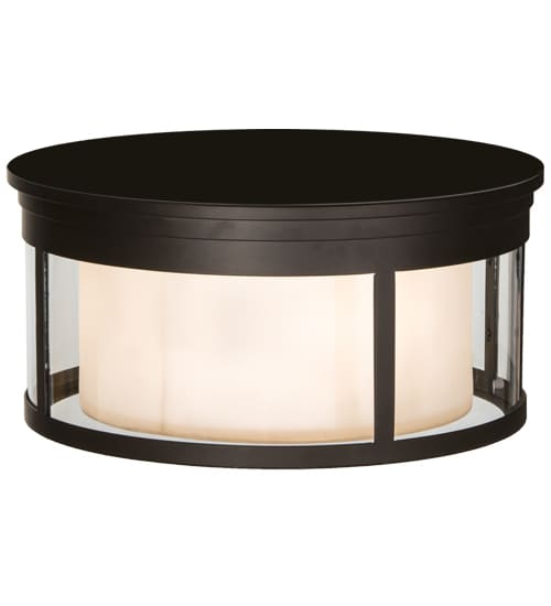 Cilindro Campbell 3 Light 19" Wide Flush Mount Drum Ceiling Fixture - Oil Rubbed Bronze Finish