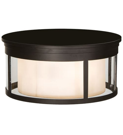 Cilindro Campbell 3 Light 19" Wide Flush Mount Drum Ceiling Fixture - Oil Rubbed Bronze Finish