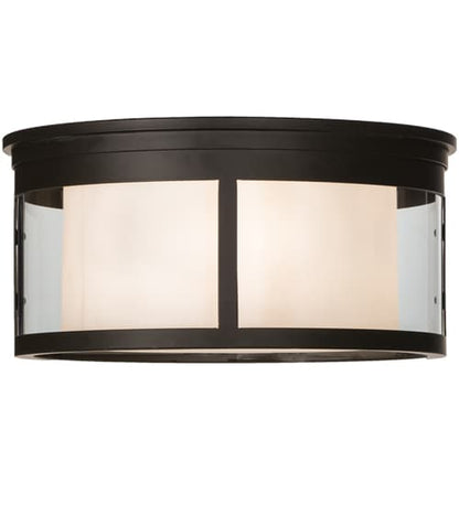 Cilindro Campbell 3 Light 19" Wide Flush Mount Drum Ceiling Fixture - Oil Rubbed Bronze Finish