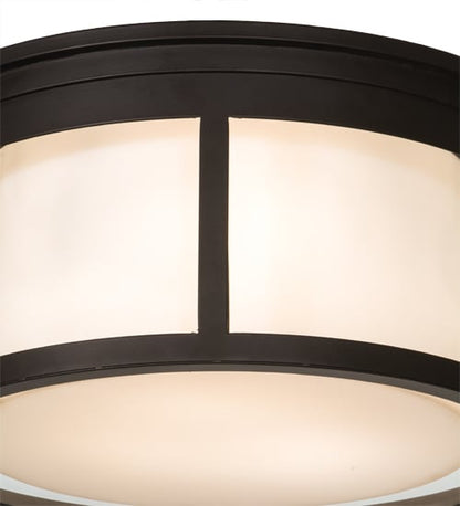 Cilindro Campbell 3 Light 19" Wide Flush Mount Drum Ceiling Fixture - Oil Rubbed Bronze Finish