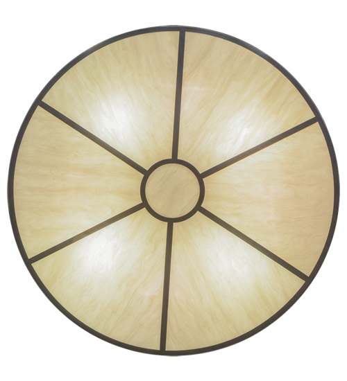 Cilindro 8 Light 48" Wide Flush Mount Drum Ceiling Fixture with Natural Beige Shade - Nickel Finish