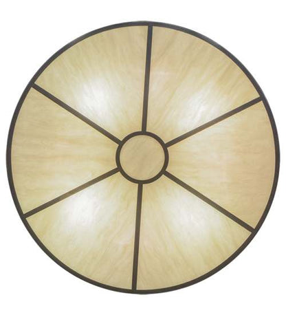 Cilindro 8 Light 48" Wide Flush Mount Drum Ceiling Fixture with Natural Beige Shade - Nickel Finish