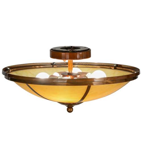 Commerce 4 Light 20" Wide Semi-Flush Bowl Ceiling Fixture - Transparent Copper Finish
