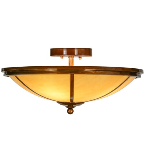 Commerce 4 Light 20" Wide Semi-Flush Bowl Ceiling Fixture - Transparent Copper Finish