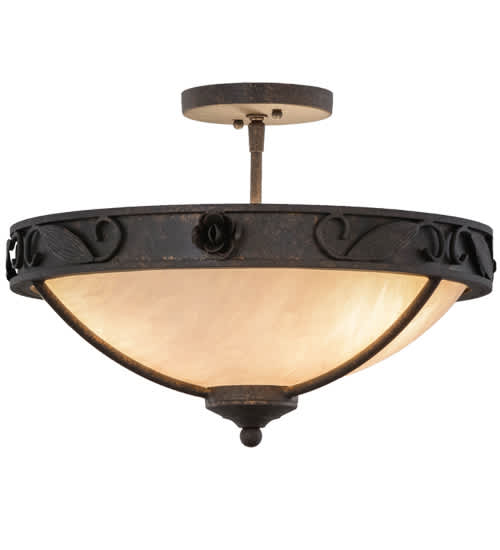 Arabesque 3 Light 17" Wide Semi-Flush Bowl Ceiling Fixture