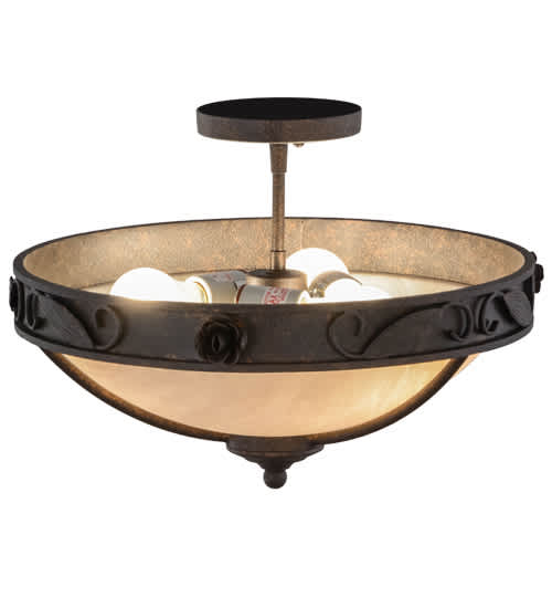 Arabesque 3 Light 17" Wide Semi-Flush Bowl Ceiling Fixture