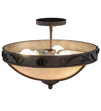 Arabesque 3 Light 17" Wide Semi-Flush Bowl Ceiling Fixture