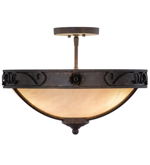 Arabesque 3 Light 17" Wide Semi-Flush Bowl Ceiling Fixture
