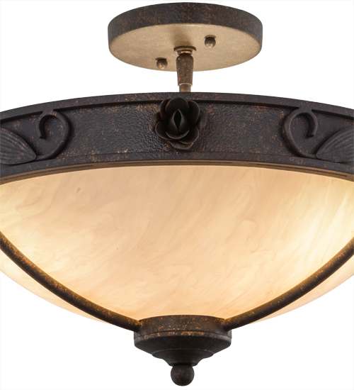 Arabesque 3 Light 17" Wide Semi-Flush Bowl Ceiling Fixture