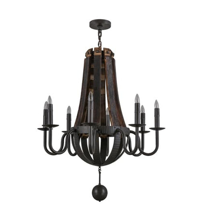 Barrel Stave 8 Light 36" Wide Taper Candle Style Chandelier