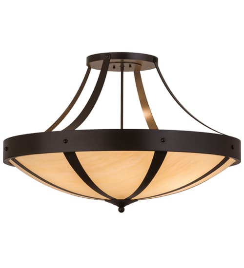 Urban 6 Light 36" Wide Semi-Flush Bowl Ceiling Fixture - Timeless Bronze Finish