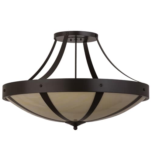 Urban 6 Light 36" Wide Semi-Flush Bowl Ceiling Fixture - Timeless Bronze Finish