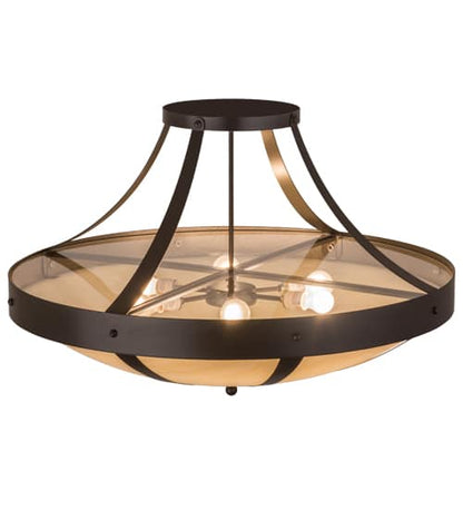 Urban 6 Light 36" Wide Semi-Flush Bowl Ceiling Fixture - Timeless Bronze Finish