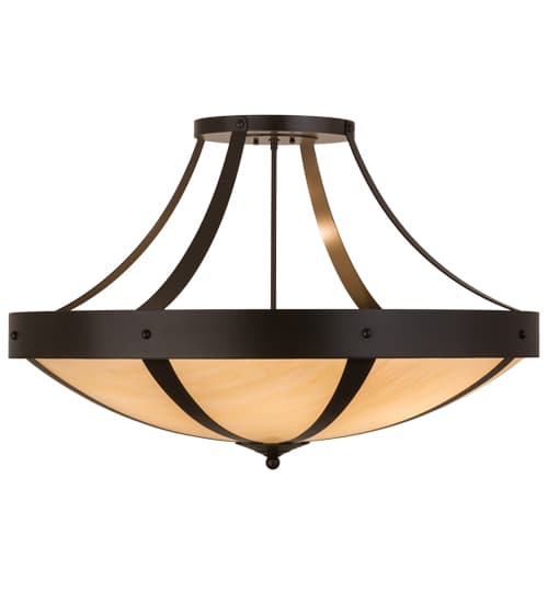 Urban 6 Light 36" Wide Semi-Flush Bowl Ceiling Fixture - Timeless Bronze Finish
