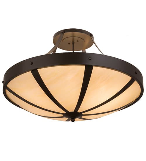 Urban 6 Light 36" Wide Semi-Flush Bowl Ceiling Fixture - Timeless Bronze Finish