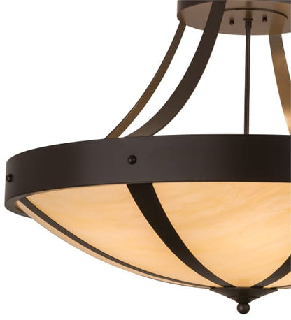 Urban 6 Light 36" Wide Semi-Flush Bowl Ceiling Fixture - Timeless Bronze Finish