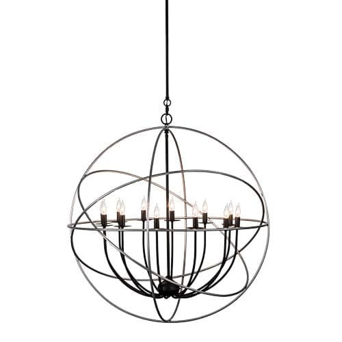 Atom Enerjisi 12 Light 36" Wide Taper Candle Globe Chandelier