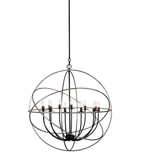 Atom Enerjisi 12 Light 36" Wide Taper Candle Globe Chandelier