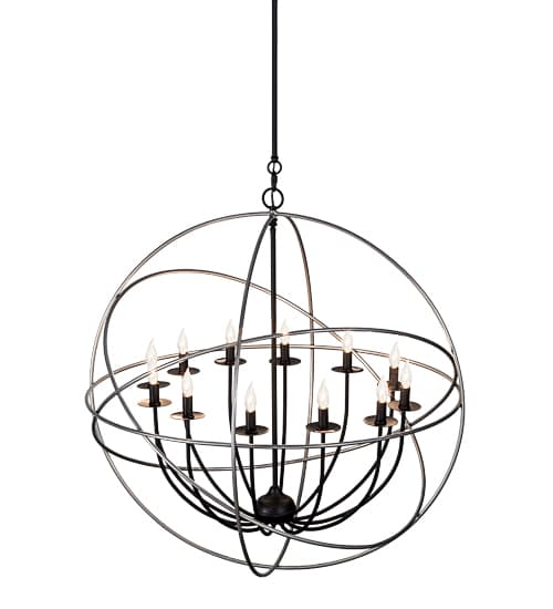 Atom Enerjisi 12 Light 36" Wide Taper Candle Globe Chandelier