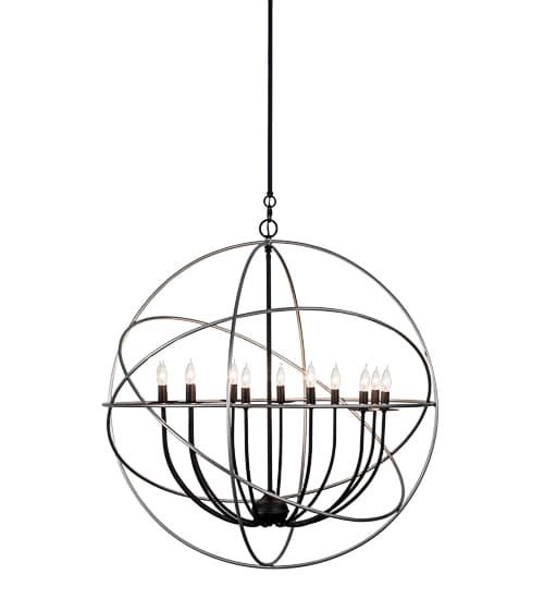 Atom Enerjisi 12 Light 36" Wide Taper Candle Globe Chandelier
