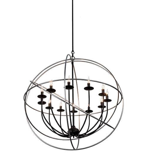 Atom Enerjisi 12 Light 36" Wide Taper Candle Globe Chandelier